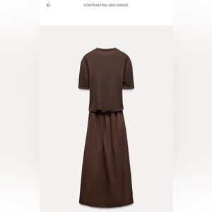 NWT Brown Zara Midi Dress